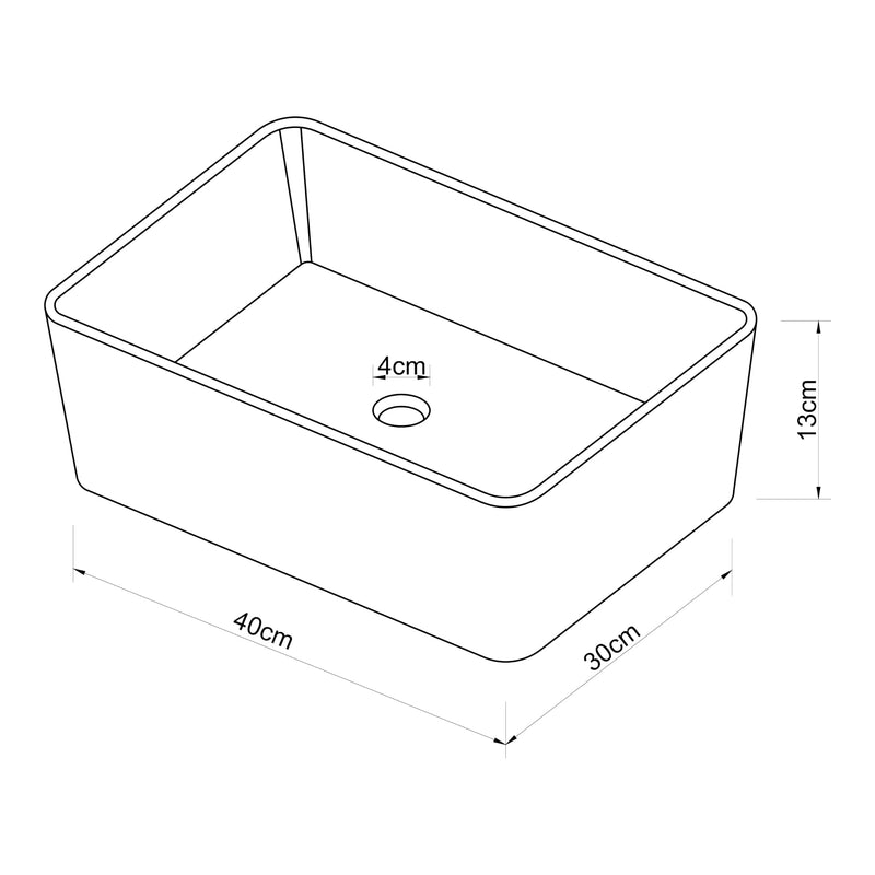 [neu.Haus] Waschbecken Svendborg Aufsatzwaschbecken Waschtisch Hochwertige Keramik Eckige Waschschale für Bad Gäste-WC Waschraum 13x40x30 cm Weiß