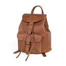 Nama 'Janis' Rucksack für Damen und Herren Backpack Vintage Beutel Echtes Leder Tagesrucksack Schultertasche Lederrucksack Unitasche Matt Braun S ( 24 x 14 x 28 cm)