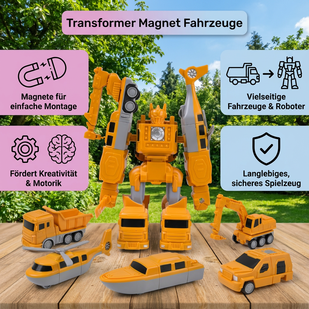 Rebolet | Transformer Magnet Fahrzeuge Spielset