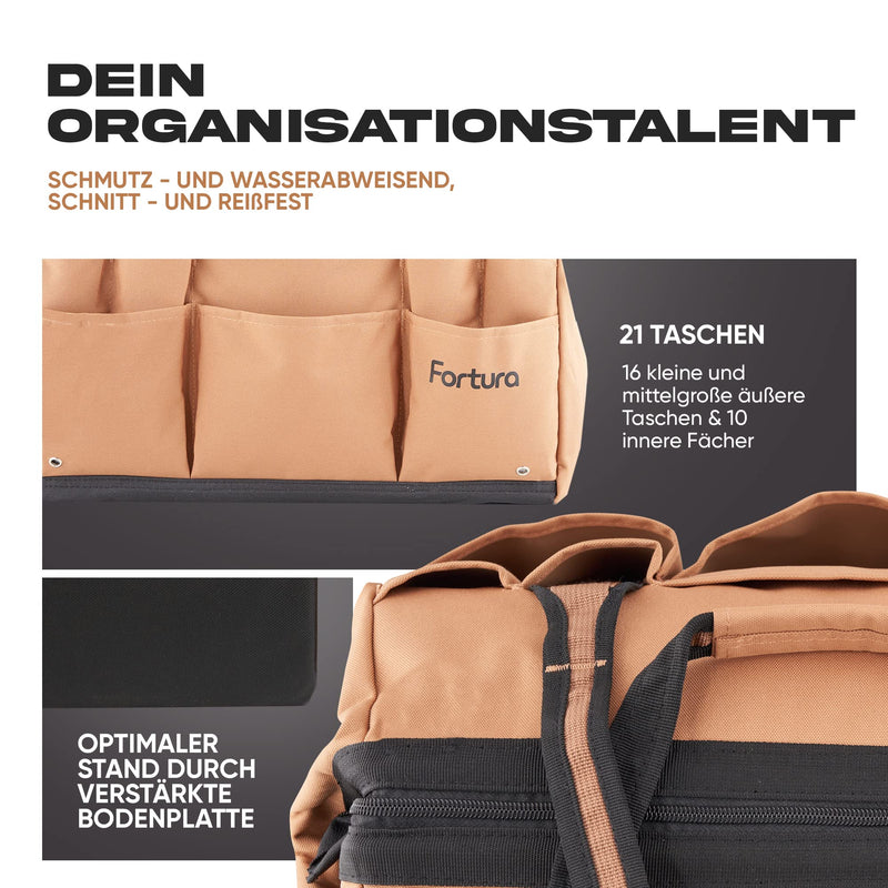 Fortura Werkzeugtasche/Werkzeugaufbewahrung/Werkzeugtasche leer/Werkzeugtasche klein (Ohne Schultergurt) Arbeitstasche Herren