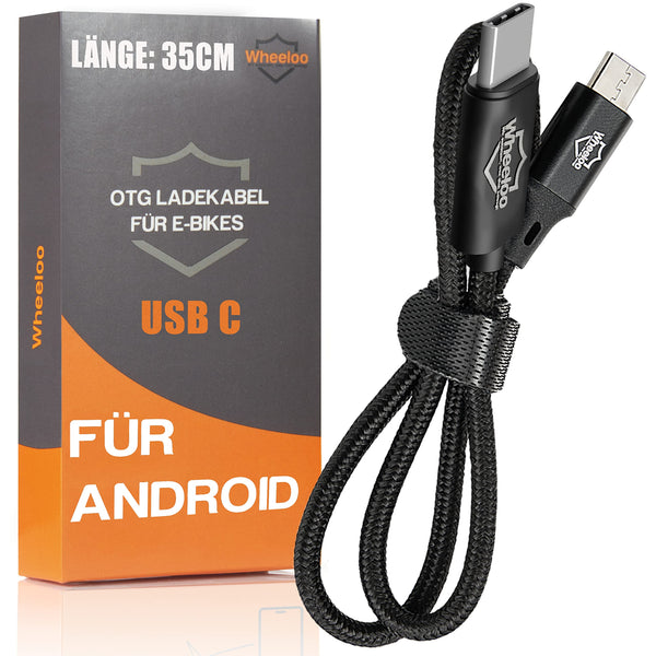 Wheeloo Ebike Ladekabel USB C für Bosch Intuvia, Kiox, Nyon (alt) E-Bike Display I OTG Funktion I Für E-bike Fahrradcomputer