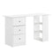 [en.casa] Schreibtisch 120x50x72cm Bürotisch mit Schubladen Ablage Regal PC Tisch (Weiß)