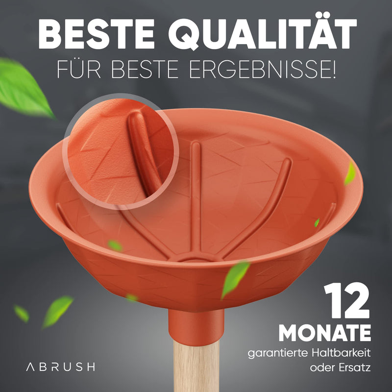 Abrush Pömpel für Waschbecken, Dusche & Küche | 110 mm Abflussreiniger (Made in Germany) | Universal-Saugglocke für jeden Abfluss | Ausgussreiniger Pümpel aus Gummi | Abflussreiniger Pumpe - Rebolet.Shop