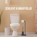 Abrush Stand WC Garnitur | Toilettenbürste- und Toilettenpapierhalter mit Silikon WC Bürste | WC Garnitur Set für jedes Badezimmer in weiß - Rebolet.Shop