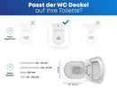 ABRUSH Toilettendeckel mit Absenkautomatik D-Form - Premium WC-Sitz Weiss inkl. Softclose - Klodeckel - Klobrille aus Duroplast - antibakterieller Toilettensitz passend für Duravit, V&B UVM - Rebolet.Shop