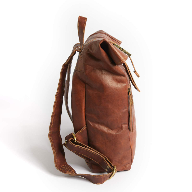 LEABAGS Leder Rucksack Damen & Herren I Laptopfach 13 Zoll I Echtleder Premium Daypack I Eleganter Backpack Frauen & Männer I Lederrucksack I Vintage Cognac