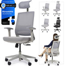 VALKENSTOL M2 Ergonomischer Bürostuhl Grau Schreibtischstuhl Grau Bürostuhl Ergonomisch Bürostühle Bürostuhl Beige 150 kg PC Stuhl Büro Ergonomic Office Chair