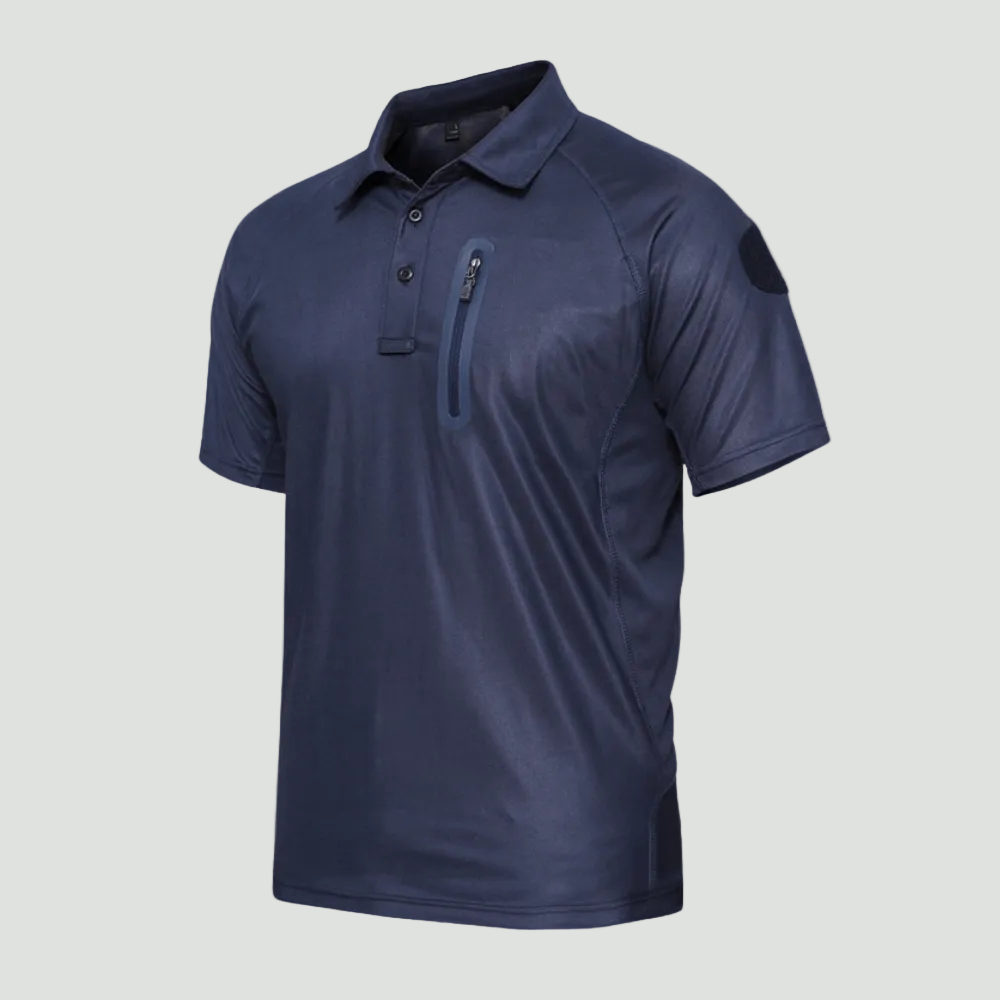 Herren Schnelltrocken-Poloshirt – Reißverschlusstasche, Outdoor