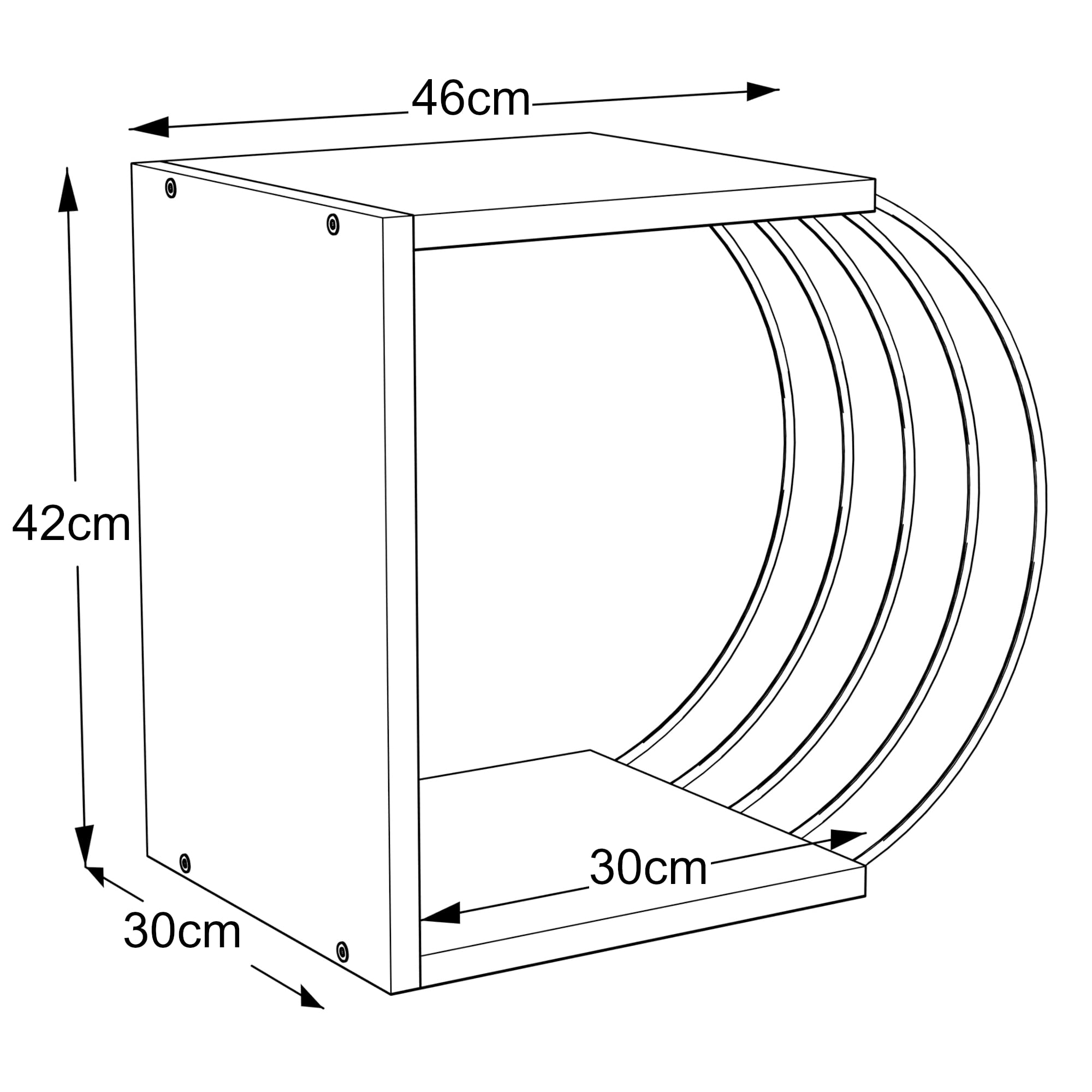 [en.casa] Beistelltisch Vefsn Kaffeetisch 46x30x42cm Wohnzimmertisch Anthrazit/Schwarz