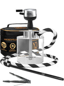 Shisha Set Klein M. ROSENFELD - Mini Shisha To Go mit Tasche und Premium Shisha Zubehör [Shisha Kopf Set + Schlauch + Mundstück] Edelstahl Tauchrohr Diffusor & Acryl Shisha Kleine Bowl - Reise Shisha