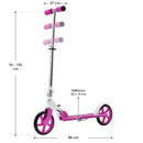 ArtSport Scooter Cityroller Big Wheel 205mm Räder klappbar & höhenverstellbar — Kinder-Roller ab 3 Jahre - Tretroller bis 100 kg — pink