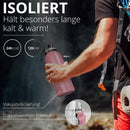 Trinkflasche Edelstahl ACTIVE FLASK + Strohhalm (3 Deckel) BPA-frei, Auslaufsicher, Kohlensäure geeignet - Wasserflasche Fahrrad Thermosflasche Isoliert Isolierflasche Sport Wasser Flasche Kinder Tee