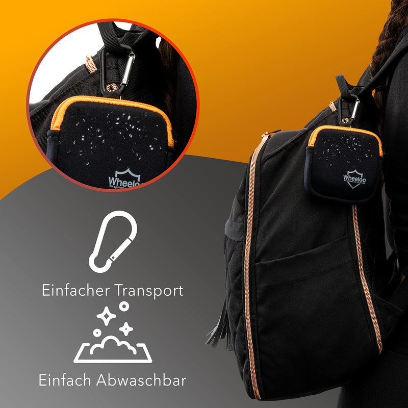 Wheeloo transparente Schutzhülle für Bosch Intuvia inkl. Neoprentasche I Displayschutz Abdeckung für E-Bike Display I Schutz wasserdicht und stoßfest I Hülle Schutztasche Cover