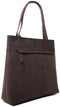 Leabags Leder Handtasche Damen I Premium Echtleder Schultertasche I Damen Henkeltasche I Damentasche I Tragetasche für Arbeit Uni Schule Freizeit I 32 x 32 x 10 cm I Nature Dunkelbraun