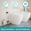 WEISSENSTEIN WC-Ersatzrollenhalter - Toilettenpapierhalter Edelstahl ohne Bohren – Rollenhalter Wand selbstklebend - schwarz