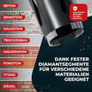 Fortura Kernbohrer/Bohrkrone Ø63mm / 200mm Länge/SDS Plus/Dosenbohrer/Diamantbohrkrone/Bohrkrone Steckdose/Kernlochbohrer/Diamant Bohrkrone/Bohrkrone 68mm/ Bohrkrone 82mm/Bohrkrone 100mm