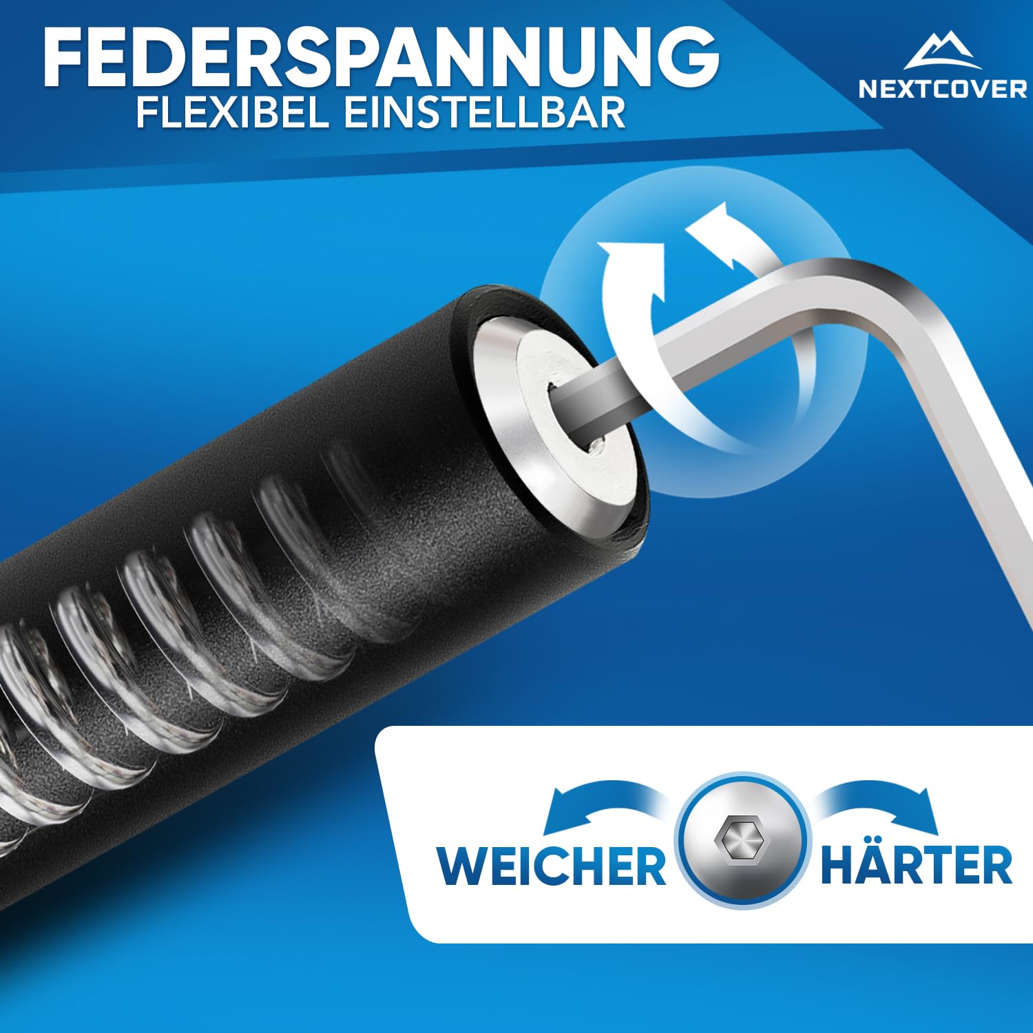 NEXTCOVER® Sattelstütze gefedert mit 30.9mm Durchmesser und [Comfort-Spring] Technologie I gefederte Sattelstütze, Sattelstange, Federsattelstütze, Sattelfederung