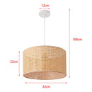 lux.pro Hängeleuchte Shrewsbury Boho Lampe 1-flammige Pendelleuchte Lampenschirm in Rattan-Optik E27 Höhenverstellbar für Wohnzimmer, Esszimmer Beige/Weiß