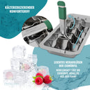 Dreiklang - be smart® 2er Spar Set Polierte 18/8 Edelstahl Eiswürfelform mit Hebeleinsatz für müheloses Entnehmen I kälteschonenden Komfortgriff I Lebensmittelecht & langlebige Eiswürfel-Form