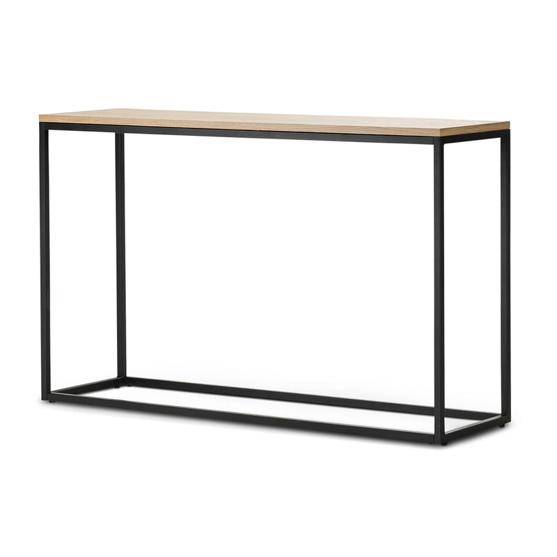 [en.casa] Konsolentisch Kittilä Sideboard 80 x 100 x 30 cm Flurtisch Beistelltisch Büro Wohnzimmer Industrial Schwarz/Holzoptik