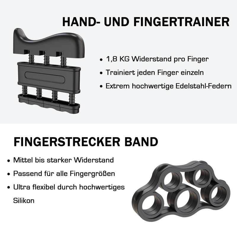 ALPHASKIN Premium Handtrainer I Verbessertes Konzept 2023 I 5er Set | Fingertrainer Griffkraft Trainer | Unterarmtrainer Fingerhantel Trainingsgerät Grip Fitness Krafttraining