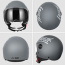 Westt Classic Jethelm mit Visier Motorradhelm Herren Damen Roller Helm Mopedhelm Retro Mofa Helm Motorrad ECE DOT Zertifiziert