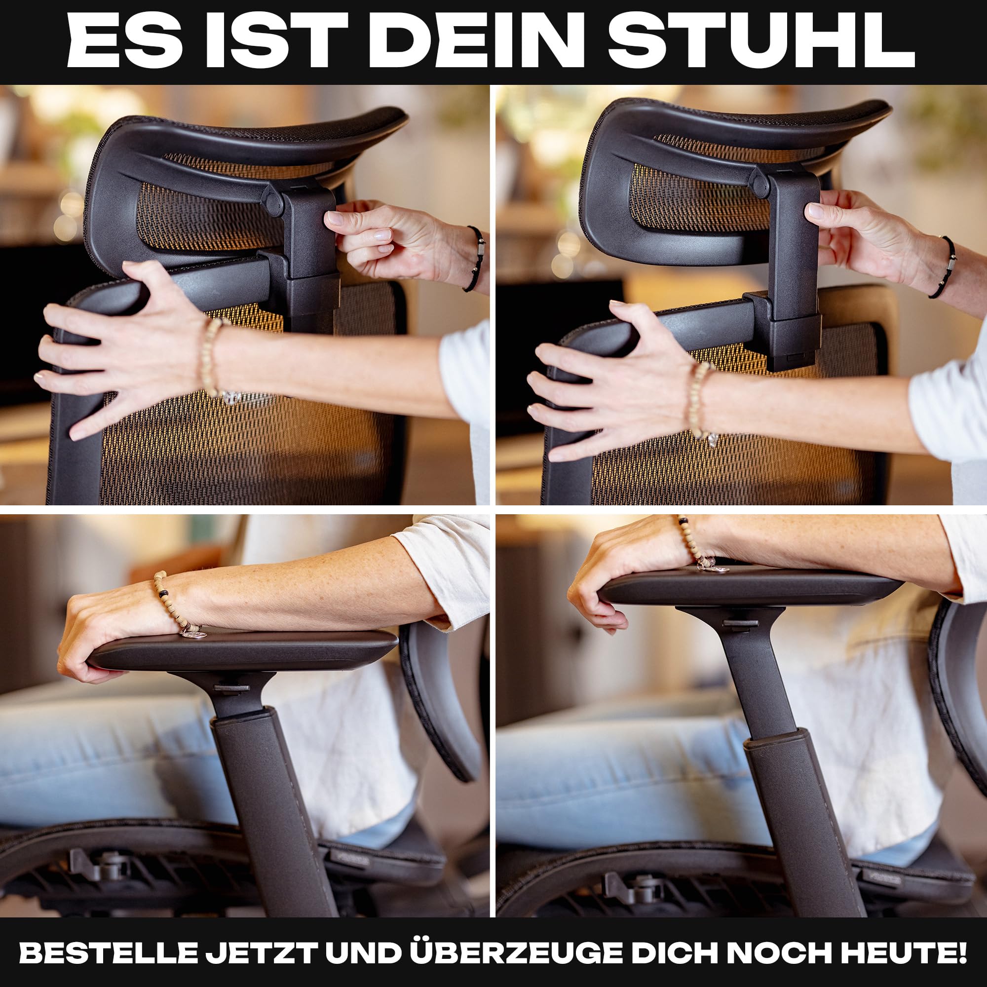 VALKENSTOL M6 Ergonomischer Bürostuhl 150 KG [Grosse Menschen, MESH-Sitz] Bürostuhl Ergonomisch für langes bequemes Sitzen und fokussierteres Arbeiten - Chefsessel Bürostuhl Bürosessel Office Chair