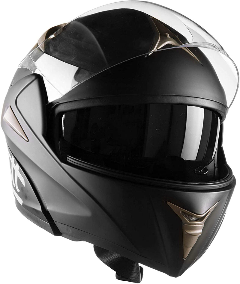 WESTT Torque Motorrad Integralhelm I Motorradhelm schwarz matt I Motorrad Klapphelm I stoßfester Motorradhelm I Integralhelm Herren & Damen I Roller Helm I ECE Zertifiziert I Größe S