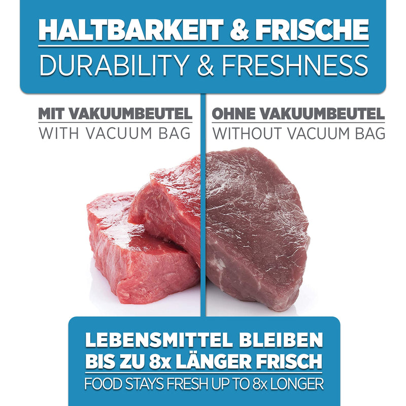 LACARI Vakuumbeutel 20x30 cm | 50 Folienbeutel für Lebensmittel | Vakuumierbeutel BPA-frei | Sous-Vide Garer | Reißfest & Kochfest | Beutel 90µm | Vakuumbeutel Lebensmittel | Jedes Vakuumiergerät