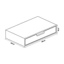 [en.casa] Wandregal Bokn mit Schublade Bambus Schweberegal Hängeregal Wandablage Wandboard Nachttisch-Ablage Grau 40 x 24 x 8 cm Wandschublade