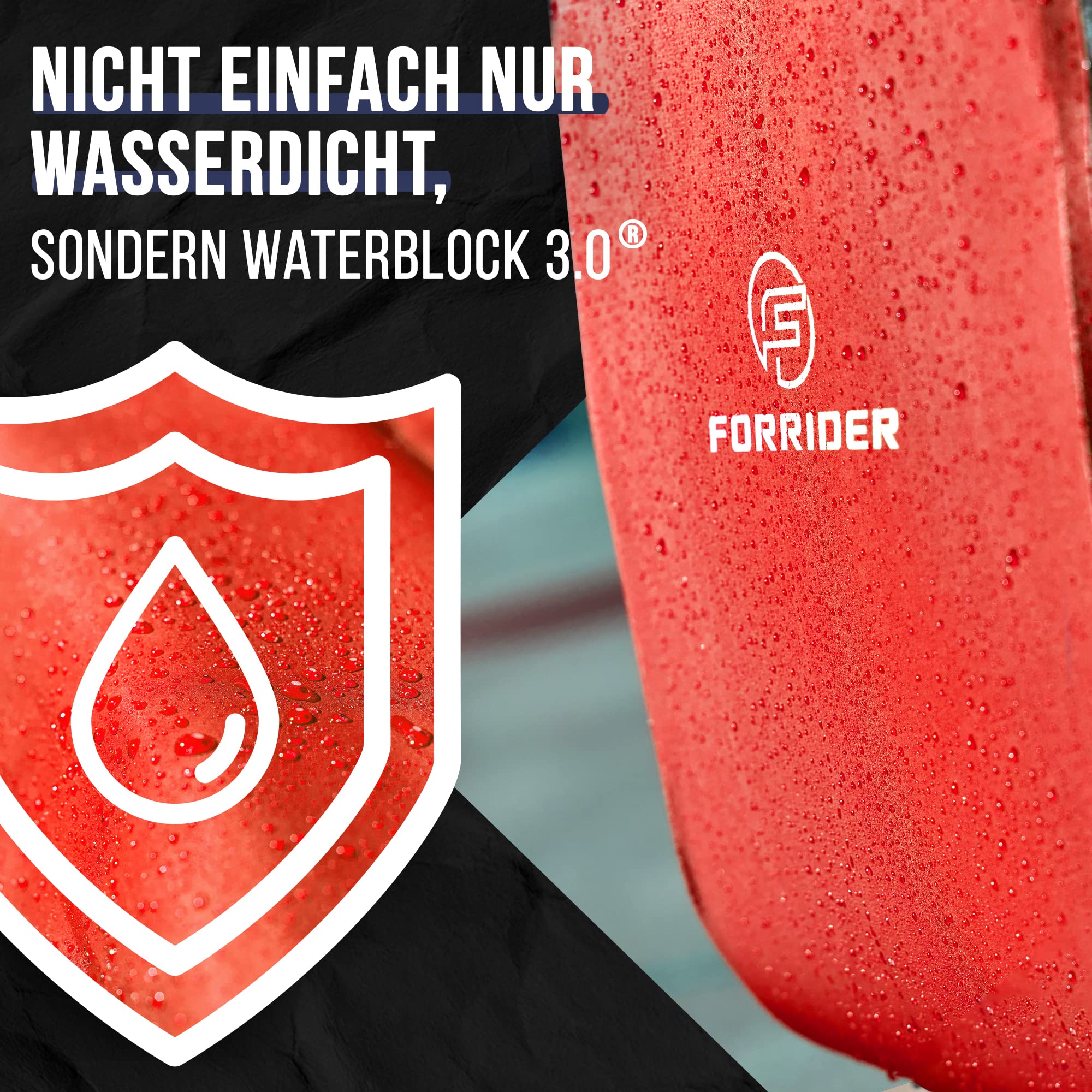 Forrider Fahrradtaschen für Gepäckträger - 100% Wasserdicht [2 Stück] 50L Volumen Premium Fahrrad Gepäckträgertaschen hinten Pack-Taschen Hinterradtaschen (Rot)