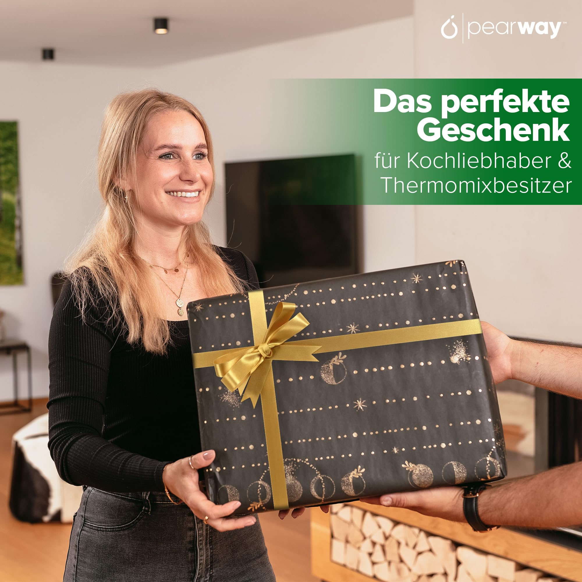 PEARWAY Thermomix Gleitbrett TM6 & TM5 aus edlem FSC Eichenholz | müheloses Verschieben ohne Beschädigung der Waage | stabiler Stand durch Schwingungsdämpfung | Gleitbrett Thermomix TM6 TM5- Eiche