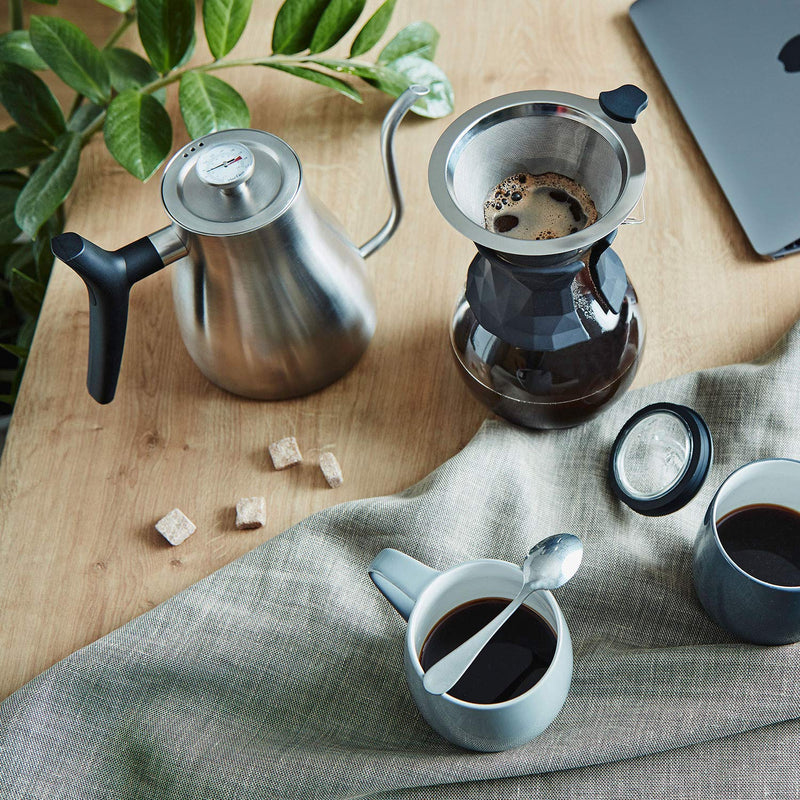 Uno Casa Pour Over Kaffeebereiter - 1 Liter / 4 Tassen Übergieß Kaffeebrüher mit permanentem Edelstahl Kaffeefilter