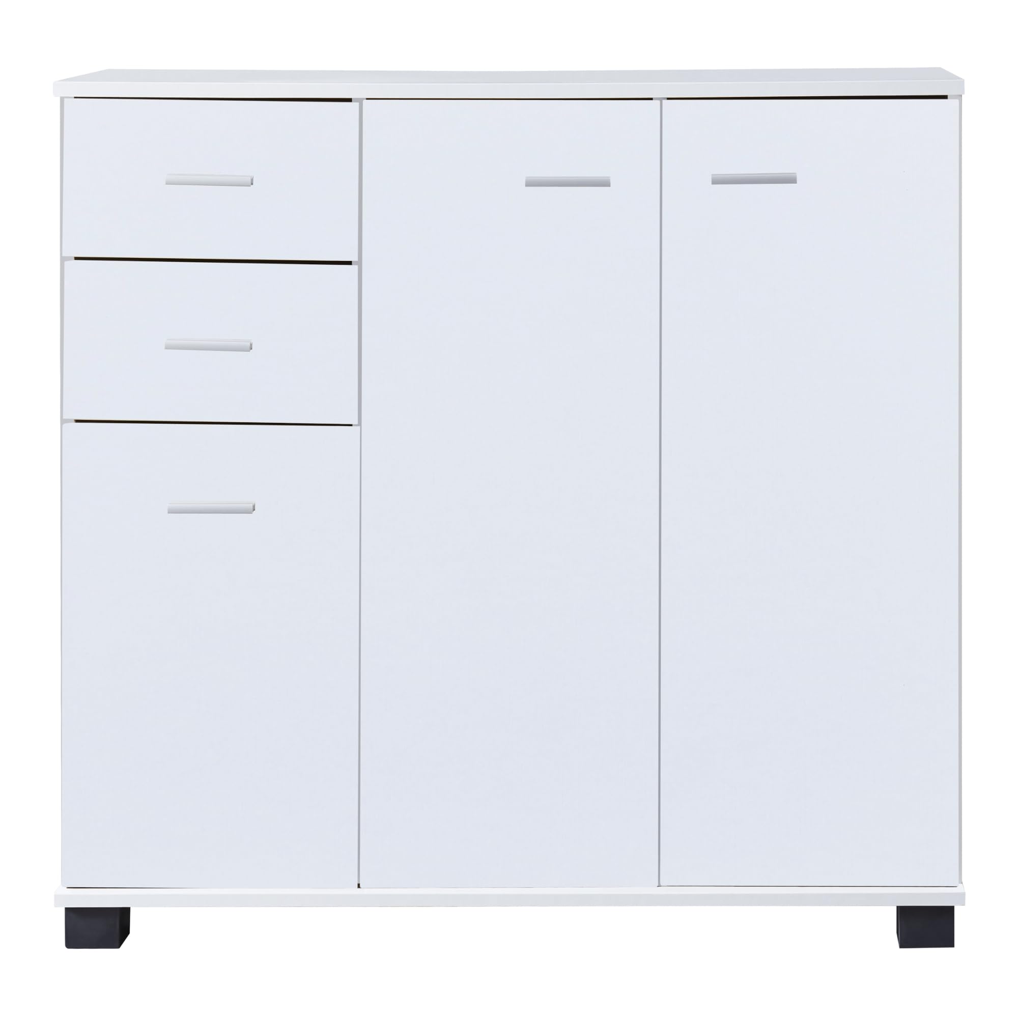 [en.casa] Sideboard Crimla Flurschrank Mehrzweckschrank Kommode mit 2 Schubladen Wonhzimmerschrank für Flur Wohnzimmer Schlafzimmer 76x80x28cm Weiß