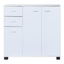 [en.casa] Sideboard Crimla Flurschrank Mehrzweckschrank Kommode mit 2 Schubladen Wonhzimmerschrank für Flur Wohnzimmer Schlafzimmer 76x80x28cm Weiß