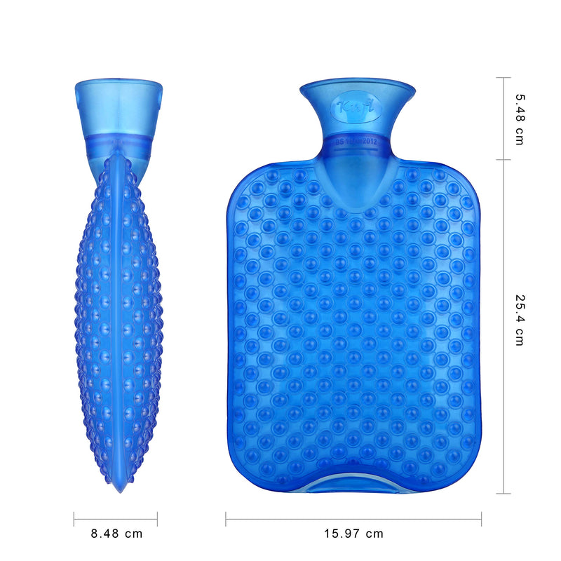 Kufl Massage-Wärmflasche aus PVC mit großer Öffnung, geruchsfrei - lindert Nacken-, Rücken- und Schulterschmerzen durch Wärme-Therapie