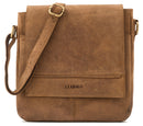 LEABAGS Leder Umhängetasche Herren & Damen I Messenger Bag mit Schultergurt I Schultertasche I Arbeitstasche I Tragetasche I Handtasche I Echtleder Tasche I Nature Dunkelbraun