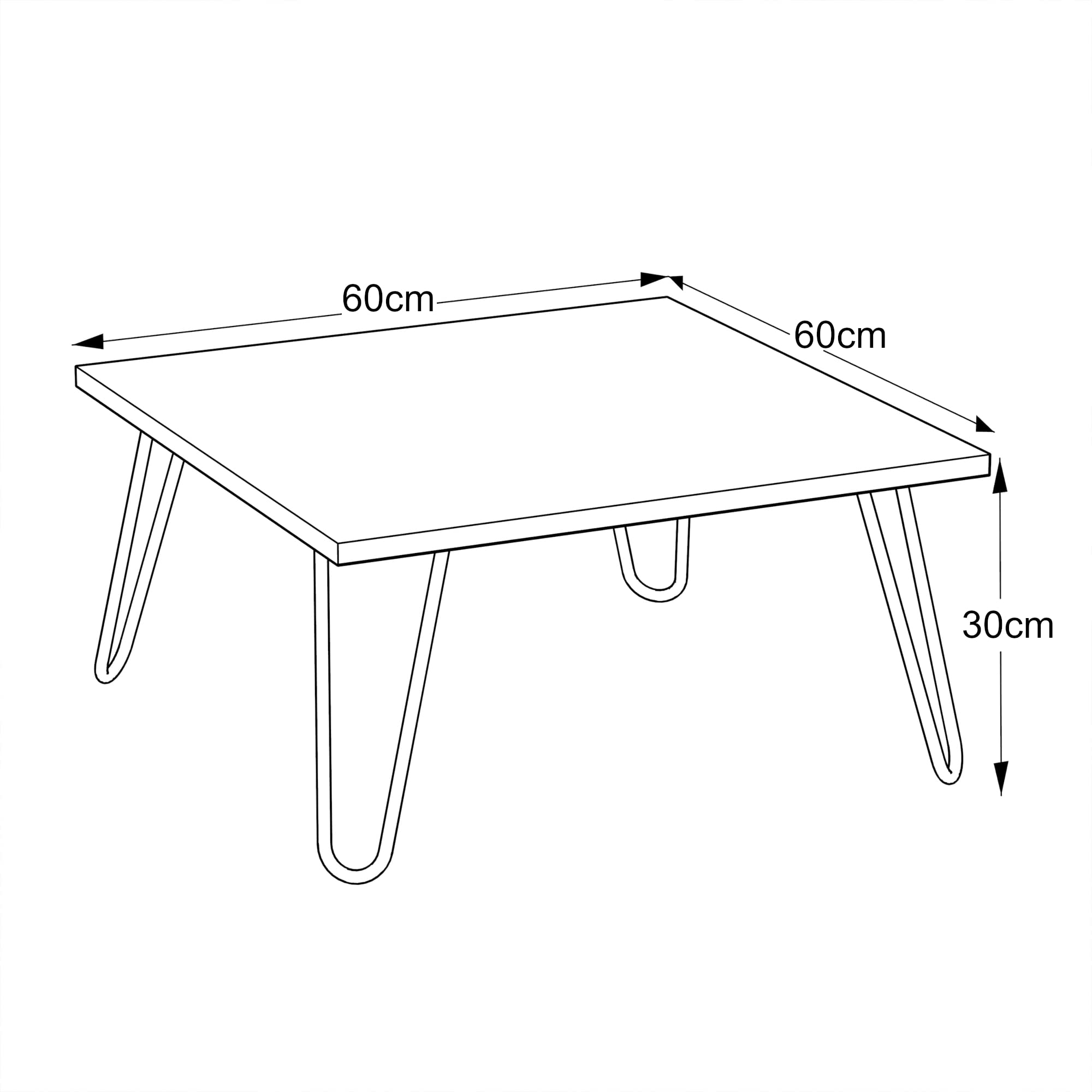 [en.casa] Couchtisch Vindeln mit Hairpinlegs Wohnzimmertisch 60x60x30cm Beistelltisch Kaffeetisch Weiß