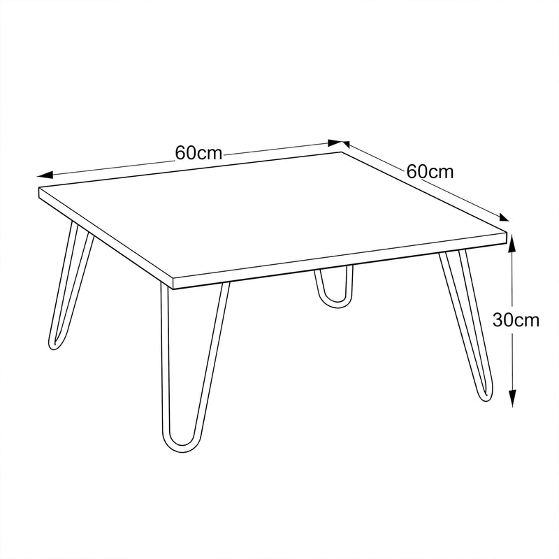 [en.casa] Couchtisch Vindeln mit Hairpinlegs Wohnzimmertisch 60x60x30cm Beistelltisch Kaffeetisch Weiß