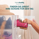 HomeBuddy Schuhbox - 12 Schuhboxen Stapelbar - Stabile Schuhaufbewahrung - Schuhboxen Stapelbar Transparent mit Rückseitiger Lüftung - Transparenter Schuhorganizer mit Bambuskohle-Desodorierer