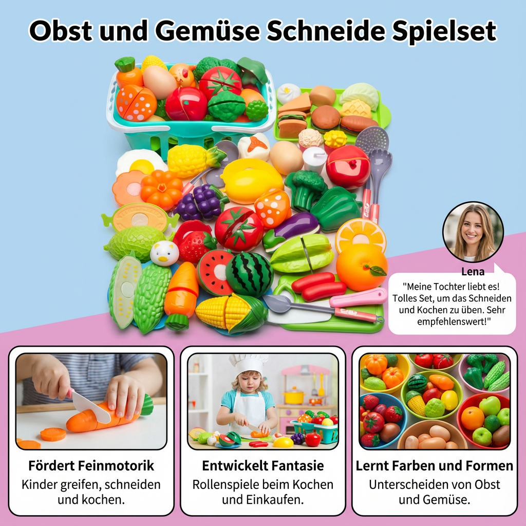 Rebolet | Obst & Gemüse Schneide Spielset für Kinder