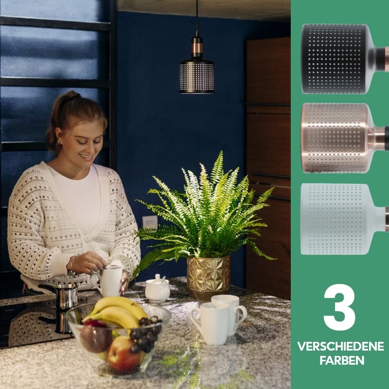 Venso EcoSolutions VEGA E27 Lampenschirm Kupfer, Lampenschirm Metall, Venso Pflanzenlampe, E27 Pflanzenlampe, Lampenschirm E27, Tageslichtlampe für Pflanzen, Pflanzenlicht, LED Zimmerpflanze