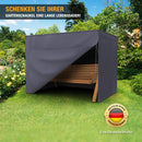 Kronenburg Schutzhülle Hollywoodschaukel Winterfest 3-4 Sitzer aus 420D Oxford Gewebe 150x210x150 cm in Grau – Abdeckhaube mit 2 Reißverschlüssen - Abdeckplane Gartenschaukel wetterfest