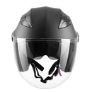 Westt Jethelm mit Visier & Sonnenblende Motorradhelm Herren Damen Rollerhelm Mopedhelm Mofa Chopper Helm Motorrad Halbhelm Open-Face-Helm Pilotenhelm ECE DOT Zertifiziert, matt schwarz, L (57-58 cm)