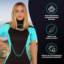 T´SUITS Neoprenanzug Damen [3mm, Shorty, Protector-I] | Tauchen, Schwimmen, Surfen, Kiten, Wasserski, Rafting - Jetzt Größe Wählen (L, Damen Aquamarine/Schwarz)