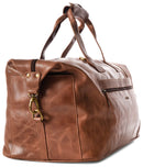 Leabags Leder Weekender Damen & Herren I Echtleder Premium Reisetasche I 41 l Sporttasche I Duffle Travel Gym Bag I Sporttasche I Trainingstasche I Tasche Flugzeug I groß I Vintage Cognac