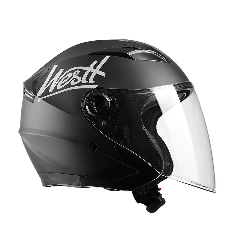 WESTT Jet Motorrad-Helm I Ersatzvisier I Visier für Motorradhelm I Helm-Visier I Motorrad-Visier I Jethelm I Mopedhelm I Roller-Helme I ECE zertifiziert I Einheitsgröße für das Model W-001