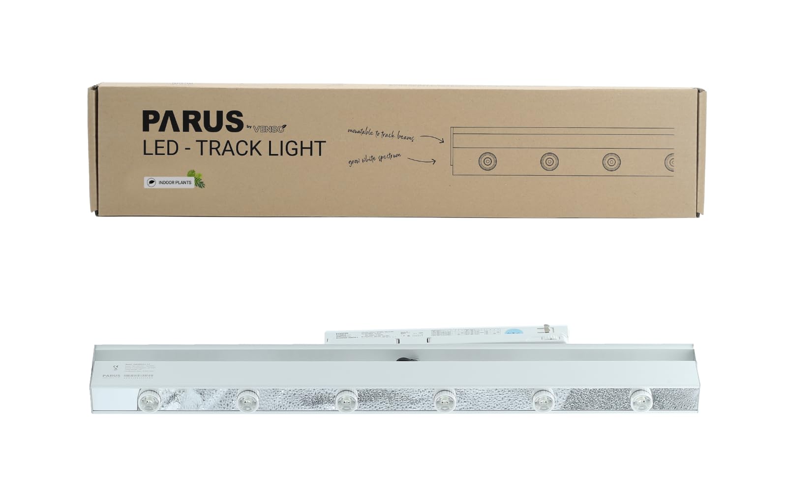 Parus by Venso LED Track Light weiß 60cm 30°, Stromschienenstrahler, Pflanzenlampe für Zimmerpflanzen LED Beleuchtung für Fassaden- und Wandbegrünung, Pflanzenlicht LED Vollspektrum Grow Light