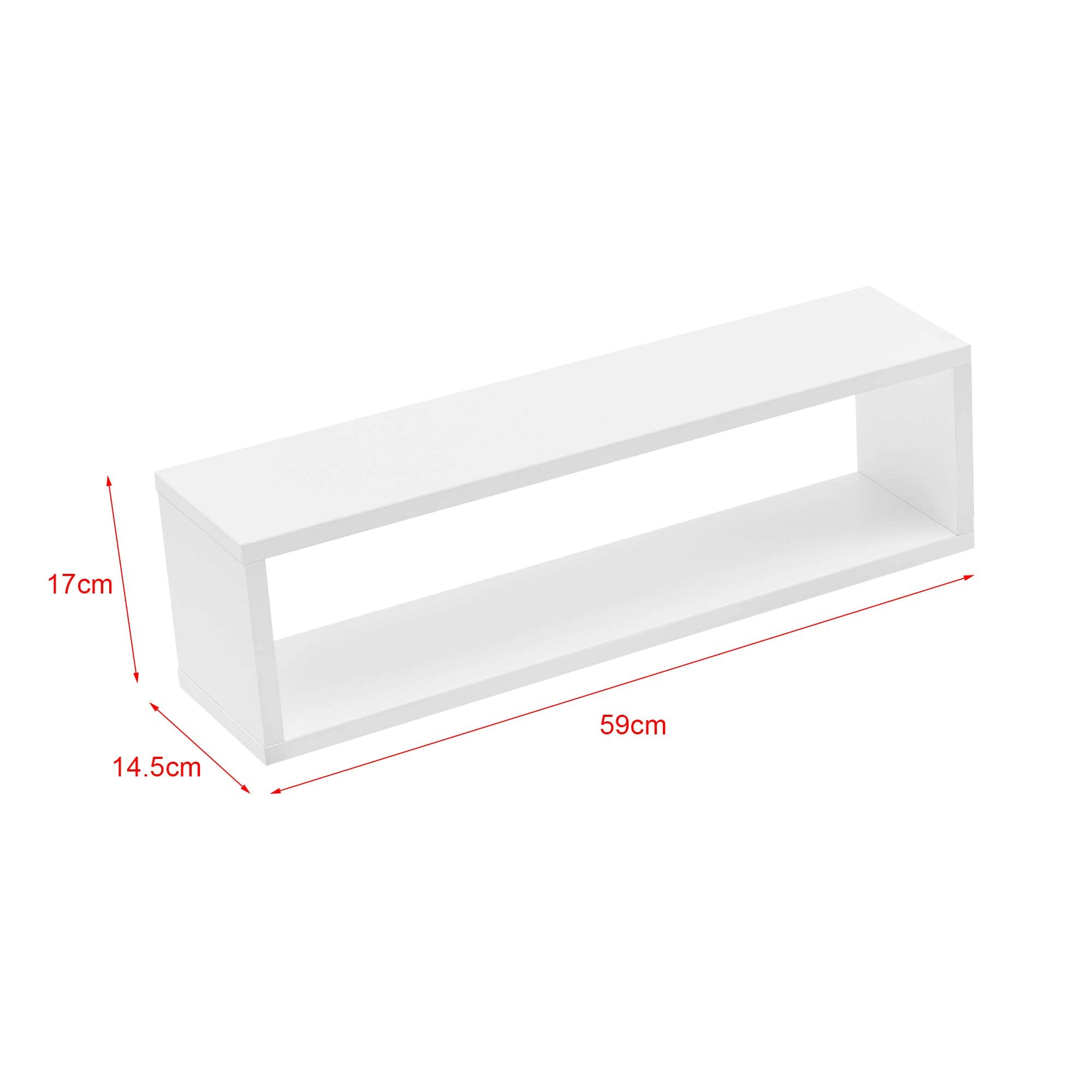 [en.casa] 4er Set Schweberegal Fagernes 59x15x17cm Wandregal 4-teilig Hängeregal Ablage Wandboard Weiß