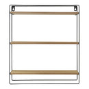 [en.casa] Wandregal Skovbo mit 3 Ablageflächen Wandboard 43 x 37,5 x 11 cm Dekoregal CD-Regal Schweberegal für Wohnzimmer Schlafzimmer Schwarz/Holzfarben